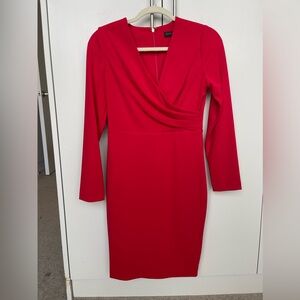 Donna Karan red pleated dress